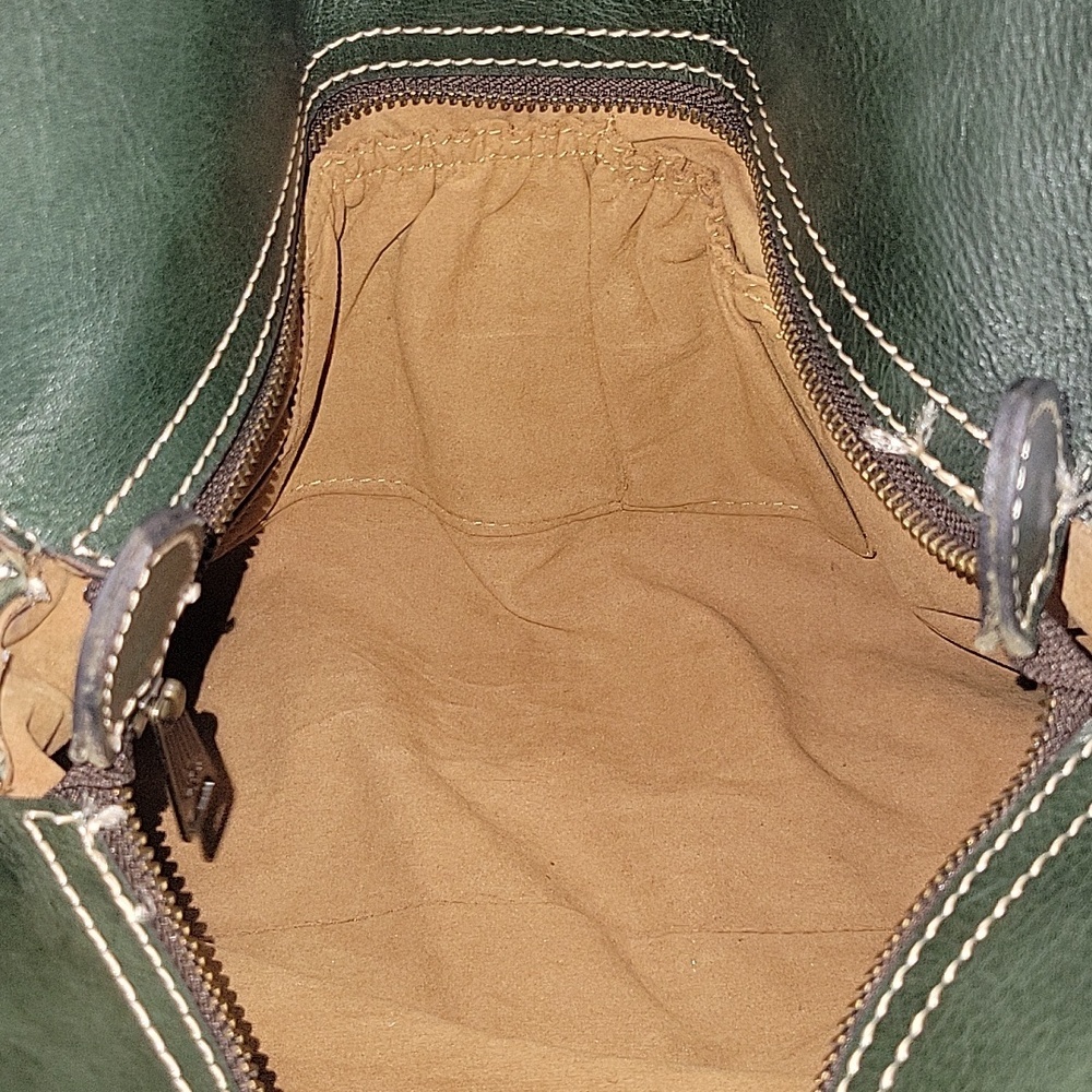 Patricia Nash Dark Green Leather Napoli Satchel Handbag Purse Tote - Picture 10 of 16